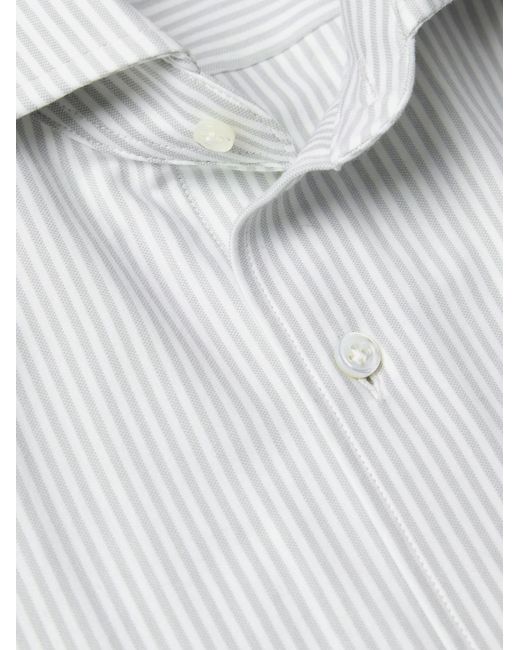 Peter Millar White Excursionist Flex Slim-Fit Striped Cotton-Blend Shirt for men