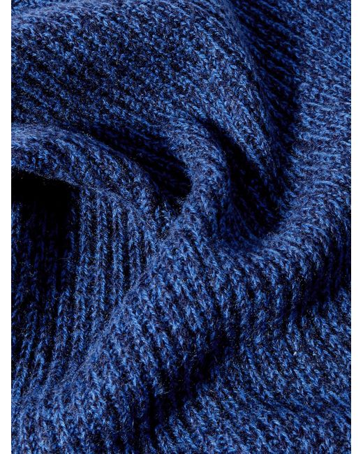 Mr P. Blue Wool And Cashmere-blend Scarf for men