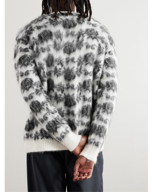 Needles Natural Rose Floral-Intarsia Mohair-Blend Cardigan for men