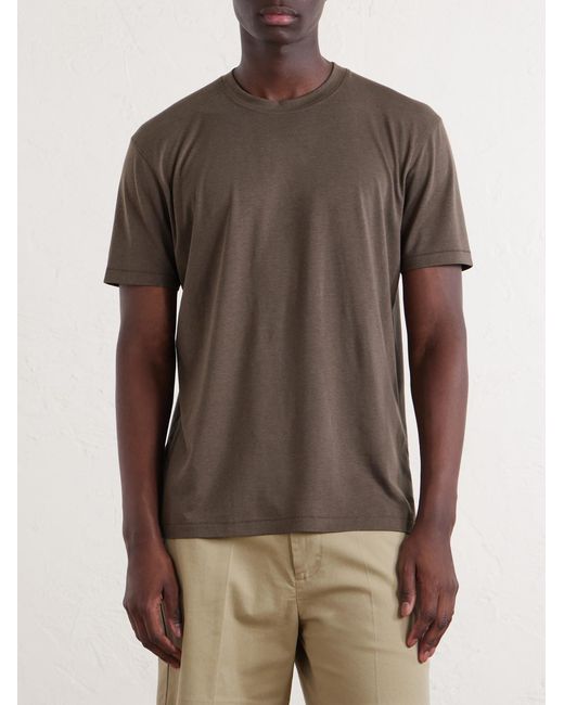Tom Ford Gray Lyocell And Cotton-Blend T-Shirt for men