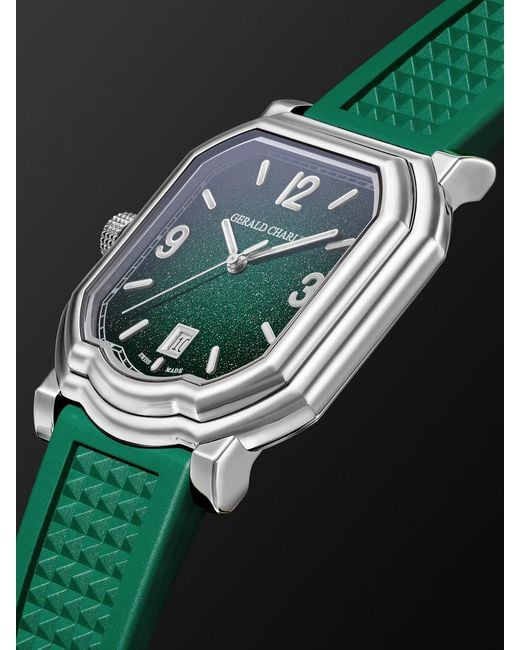 Gerald Charles Green Maestro Gc Sport Limited Edition Automatic Chronograph 39Mm Titanium And Rubber Watch, Ref. No. Gc2.0-Tx-Tn-02 for men