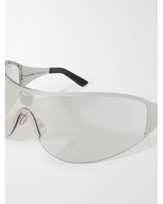 Acne Auggi Sonnenbrille mit durchgehendem D-Rahmen aus Edelstahl in Natural für Herren
