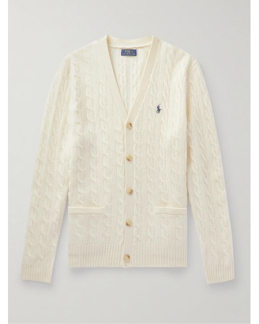 Polo Ralph Lauren Cableknit Wool And Cashmereblend Cardigan in