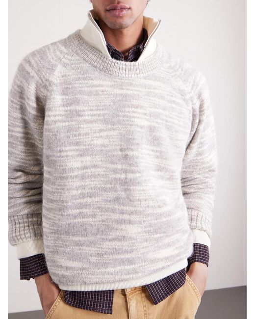 Corridor NYC White Space-dyed Alpaca And Pima Cotton-blend Sweater for men