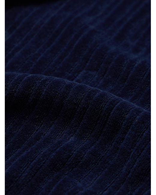 Polo in spugna di misto cotone biologico a coste Austell di Oliver Spencer in Blue da Uomo