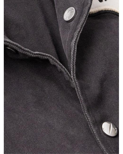 Rhude Blue Embroidered Canvas Varsity Jacket for men