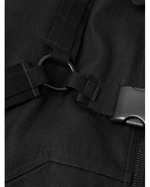Rick Owens Black Belted Linen And Wool-blend Bomber Jacket for men
