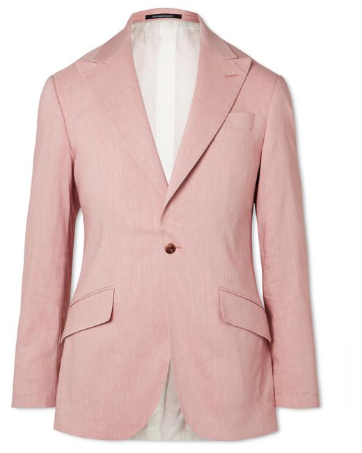 Richard James Pink Hyde Linen-blend Suit Jacket for men