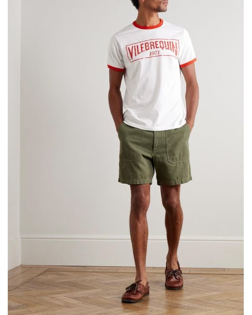 Vilebrequin Partisol T-Shirt aus Baumwoll-Jersey mit Logoprint in White für Herren