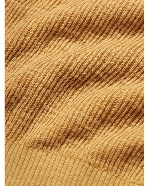 Frescobol Carioca Yellow Joaquim Ribbed Cotton-blend Polo Shirt for men