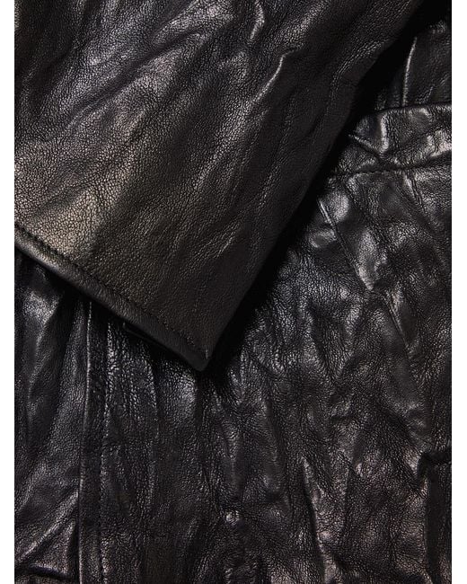 Acne Black Crinkled-Leather Blazer for men