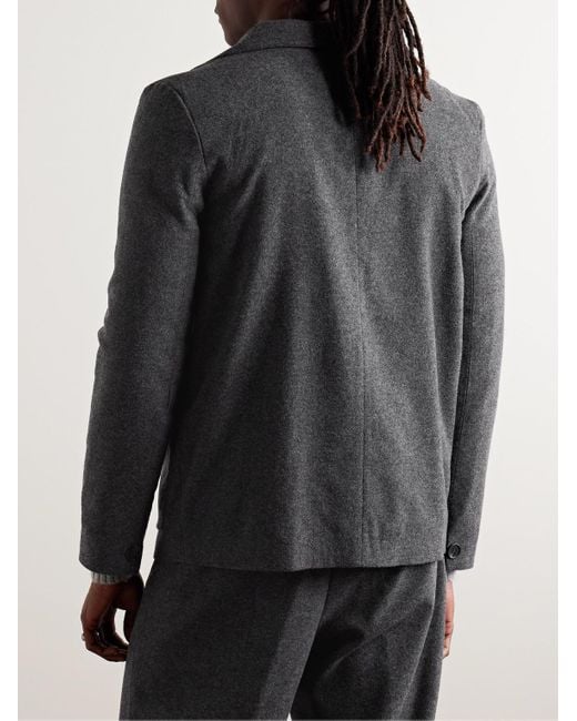 A.P.C. Black Luc Unstructured Brushed Wool-Blend Suit Jacket for men