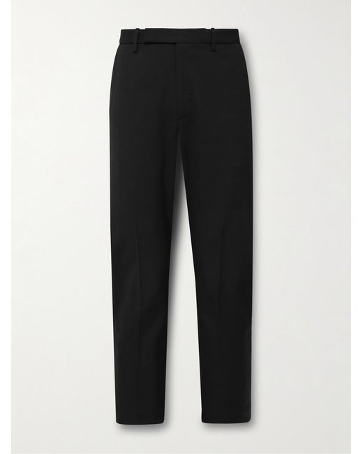 Nili Lotan Black Tel Aviv Tapered Cropped Virgin Wool-Twill Trousers for men
