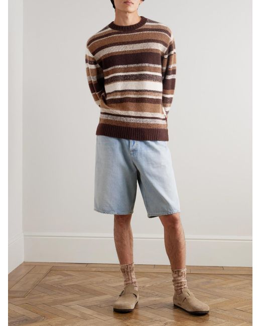 The Elder Statesman Brown Striped Cashmere Sweater for men