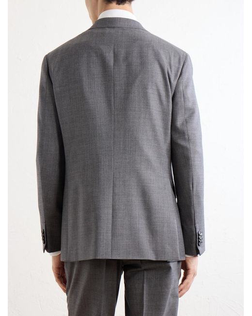 Brioni Gray Plume Wool-Twill Suit Jacket for men