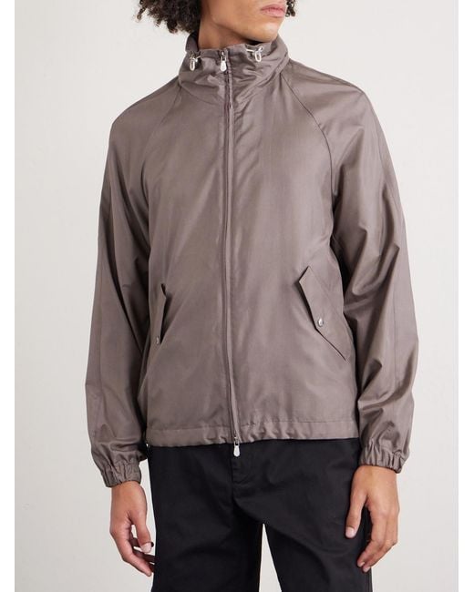 Brunello Cucinelli Brown Silk-blend Bomber Jacket for men