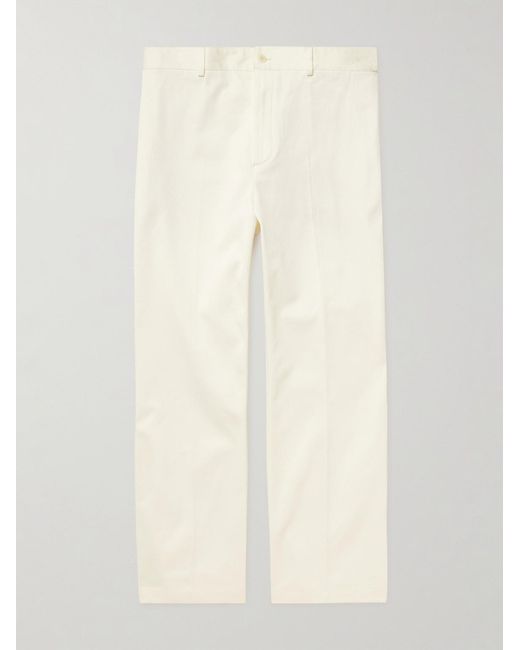 Acne Natural Pilos Straight-Leg Cotton-Twill Trousers for men