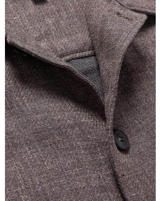 Sunspel Brown Cotton And Linen-blend Overshirt for men