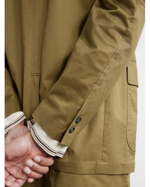 Beams Plus Green 3B Cotton-Twill Suit Jacket for men