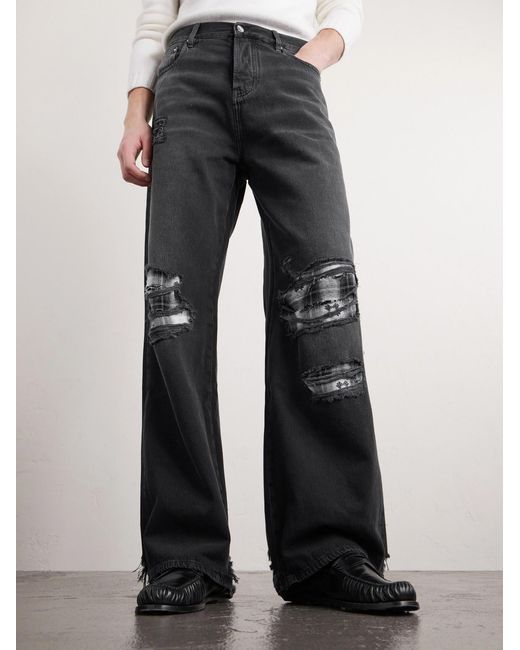 Amiri Blue Distressed Wide-leg Jeans for men