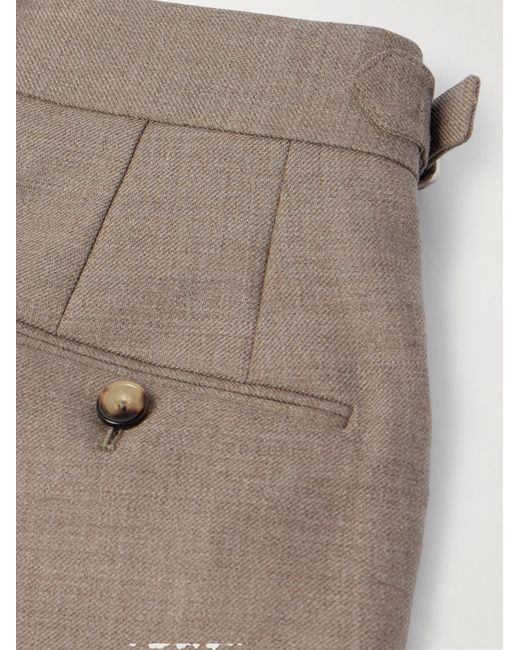 Loro Piana Natural Straight-leg Pleated Wool-twill Suit Trousers for men