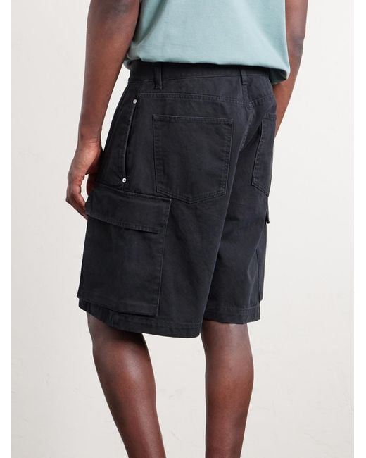J.W. Anderson Blue Twisted Wide-Leg Cotton-Twill Cargo Shorts for men