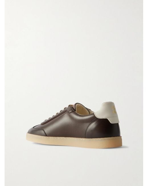 Brunello Cucinelli Brown Coda Di Rondine Leather Sneakers for men