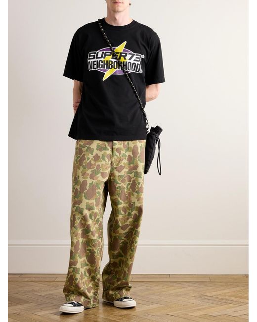 Neighborhood Black Super73 Logo-Print Cotton-Jersey T-Shirt for men
