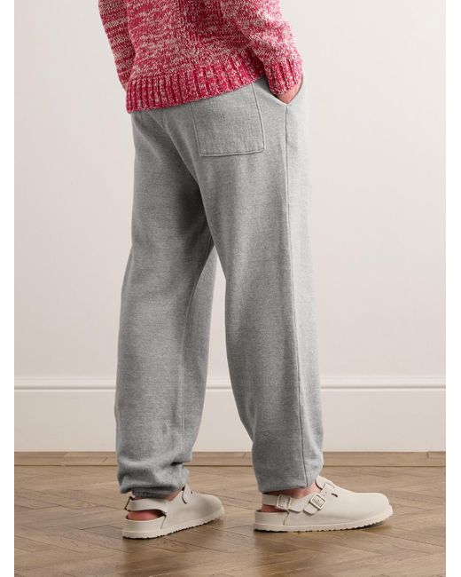 The Elder Statesman Gray Straight-leg Cotton And Cashmere-blend Jersey Sweatpants for men