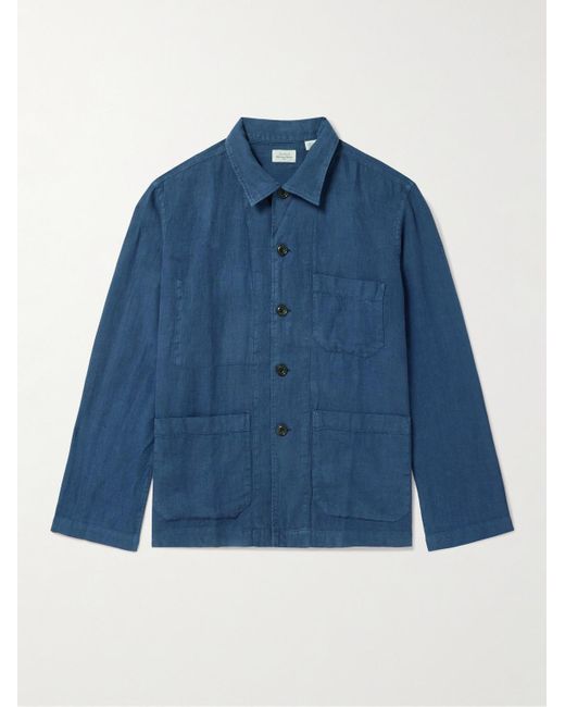 Hartford Blue Perry Pat Linen Jacket for men