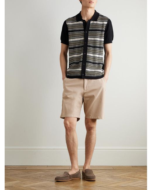 NN07 Natural Aden 1923 Straight-Leg Organic Cotton-Blend Twill Shorts for men