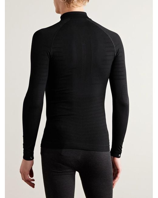 Falke Black Half-zip Ski Base Layer for men