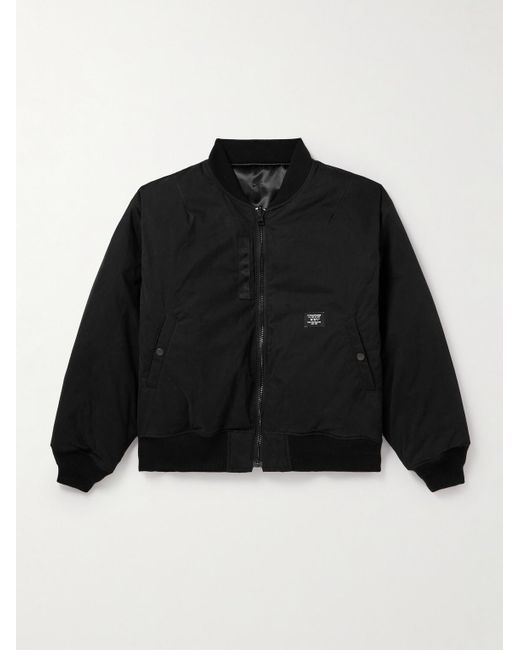 (w)taps Black 08 Logo-appliquéd Padded Cotton-blend Shell Bomber Jacket for men