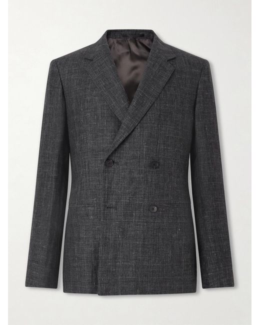 Mr P. Black Delave Linen Check Jacket for men