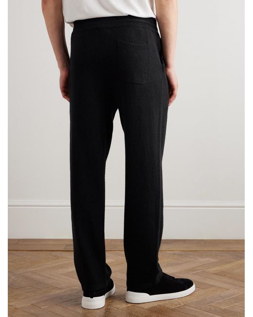 Canali Black Straight-Leg Wool And Cashmere-Blend Sweatpants for men