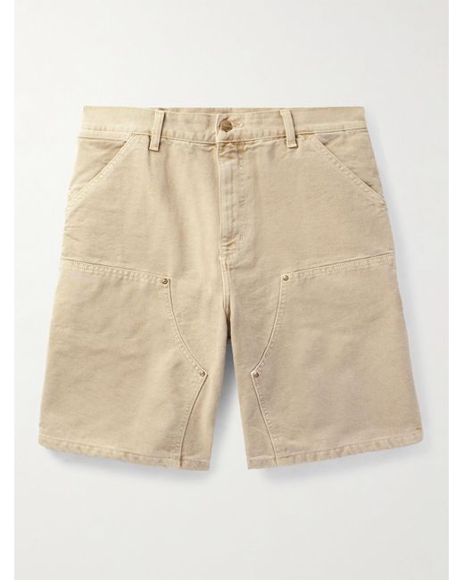 Carhartt WIP Natural Double Knee Straight-leg Organic Cotton-canvas Shorts for men