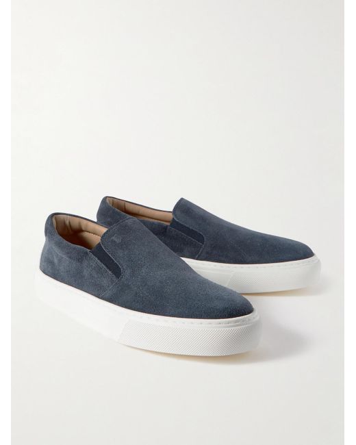 Tod's Blue Suede Slip-on Sneakers for men