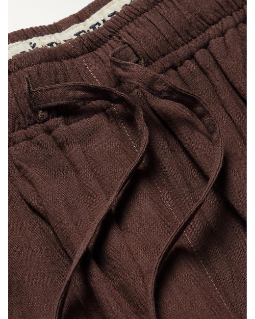 Kartik Research Brown Embellished Embroidered Cotton Shorts for men