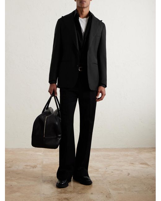 Saman Amel Black Woven Blazer for men