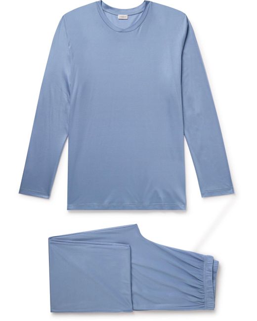 Zimmerli of Switzerland Blue Lyocell Pyjama Set for men