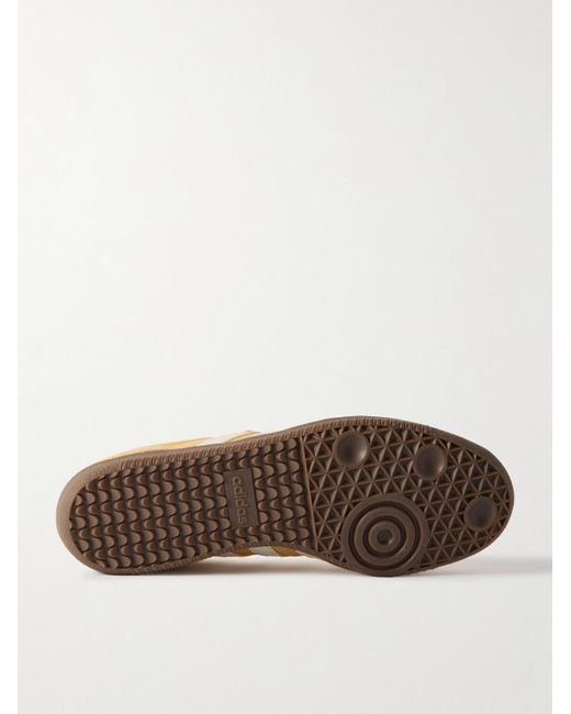 Adidas Originals Natural Samba Og Leather-trimmed Crinkled-shell Sneakers for men