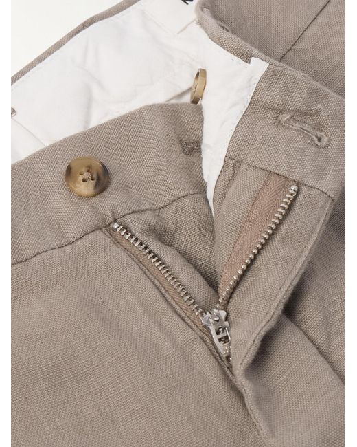 NN07 Natural Theo 1454 Tapered Linen Trousers for men