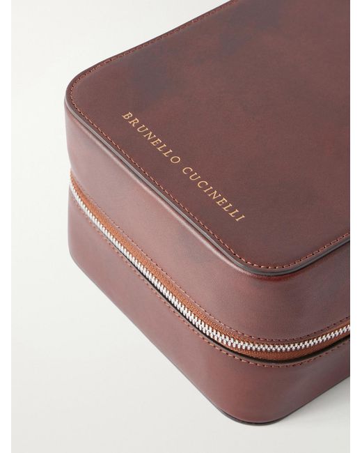 Brunello Cucinelli Purple Leather Sunglasses Case for men