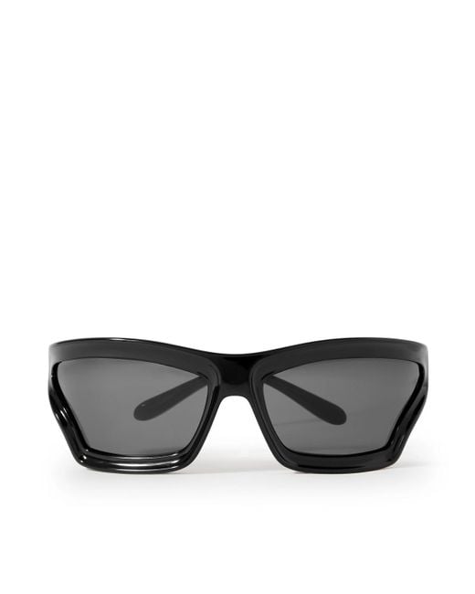 Loewe Black Paula's Ibiza Sporty Mask Oversized D-frame Acetate Wrap-around Sunglasses for men