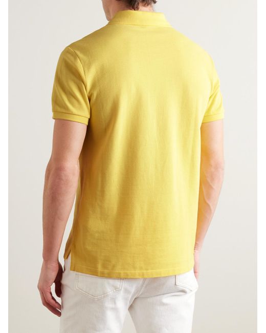 Polo Ralph Lauren Yellow Slim-fit Logo-embroidered Cotton-piqué Polo Shirt for men