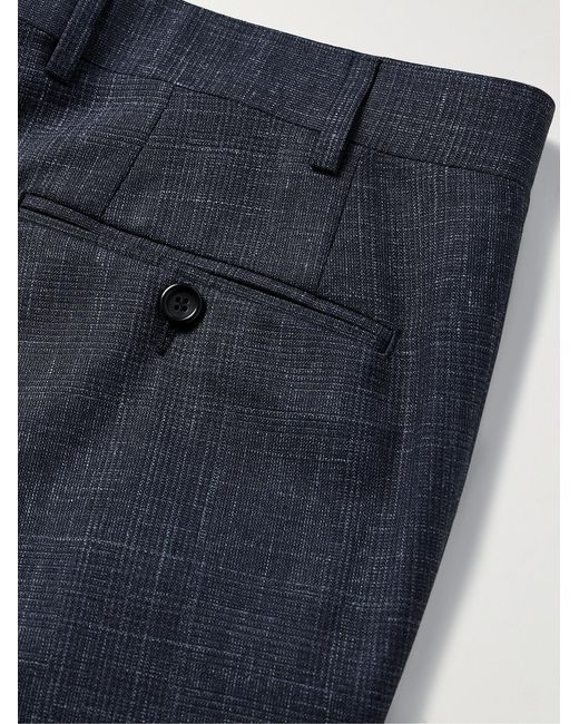 Canali Blue Slim-Fit Wool, Silk And Linen-Blend Suit Trousers for men