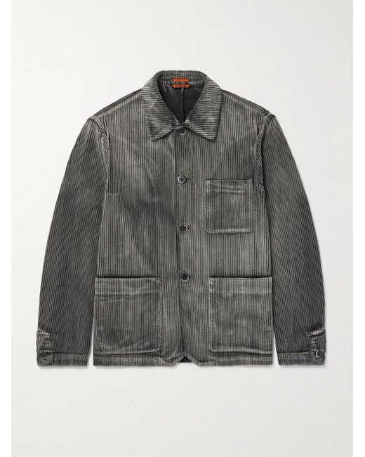 Barena Gray Garment-dyed Cotton-corduroy Overshirt for men