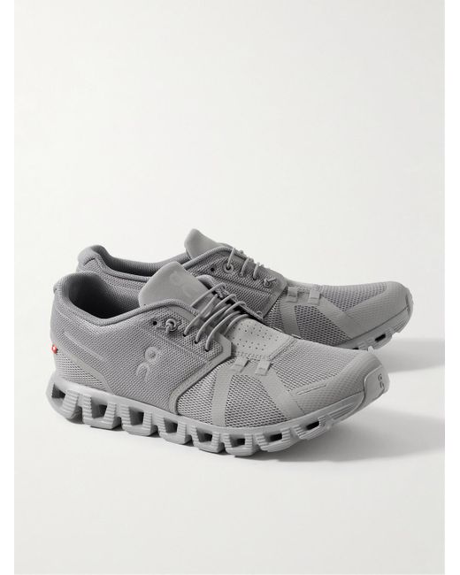 On Shoes Gray Cloud 5 Rubber-trimmed Mesh Sneakers for men