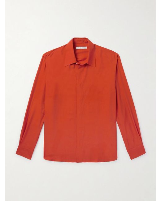 Umit Benan Red Silk Shirt for men