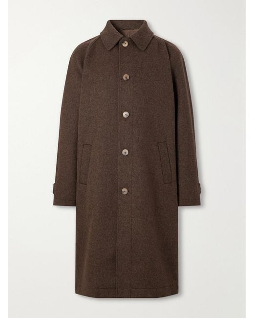 De Bonne Facture Brown Parisian Brushed Wool Coat for men